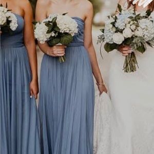 David’s bridal size 0 steel blue convertible dress